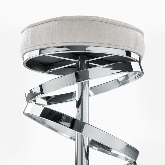 Glam counter stool (Ivory linen) - Furniture Depot