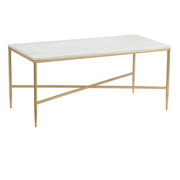 Herbert Coffee Table Marble Top (Gold Frame) - Furniture Depot