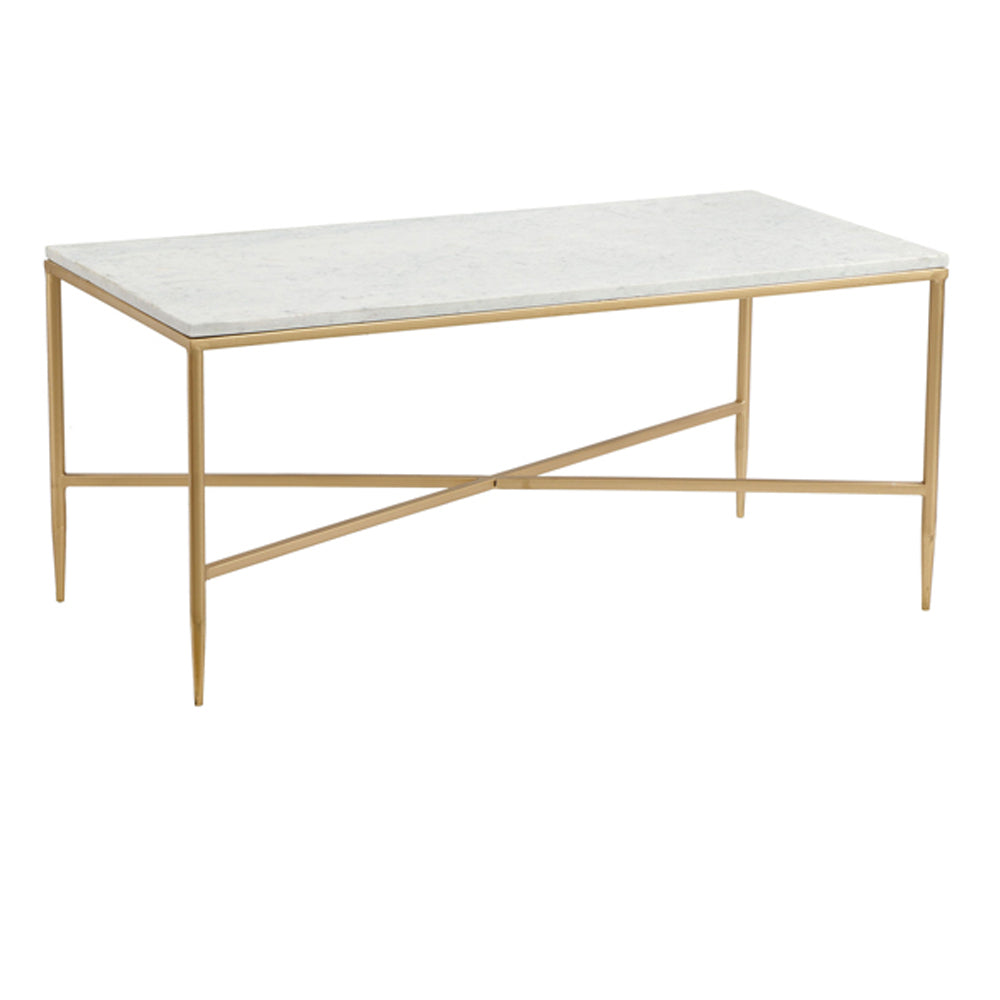 Herbert Coffee Table Marble Top (Gold Frame) - Furniture Depot