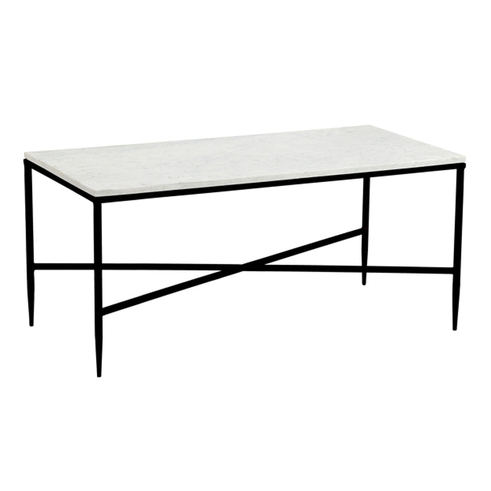 Herbert Coffee Table Marble Top (Black Frame) - Furniture Depot