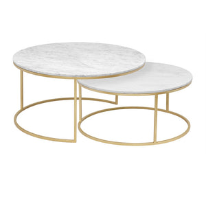 Amelia Nesting Coffee Tables - Gold finish (set of 2) - Furniture Depot