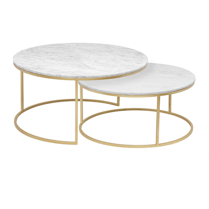 Amelia Nesting Coffee Tables - Gold finish (set of 2) - Furniture Depot