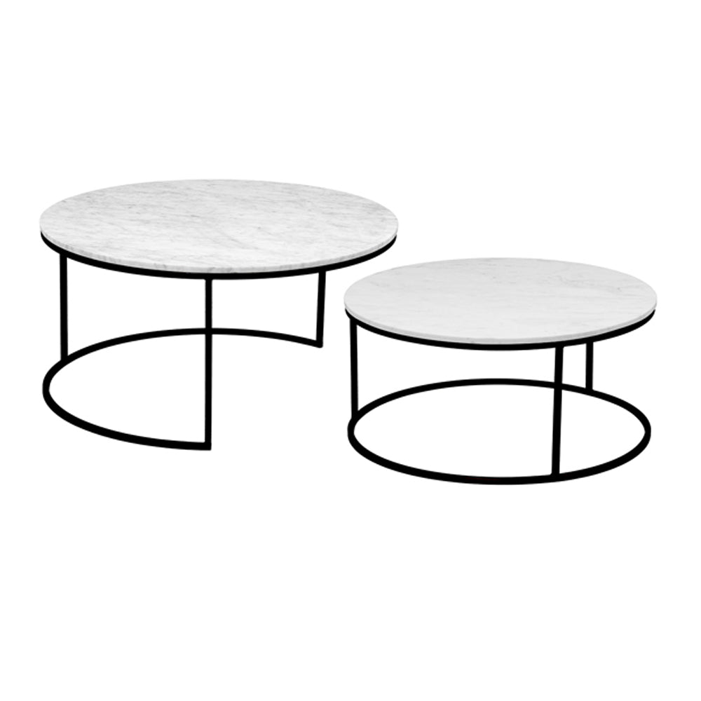 Amelia Nesting Coffee Tables - Black finish (set of 2) - Furniture Depot