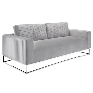 Franklin Sofa (Grey Velvet) - Furniture Depot
