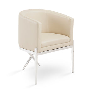 Anton Accent Chair: Taupe Leatherette - Furniture Depot