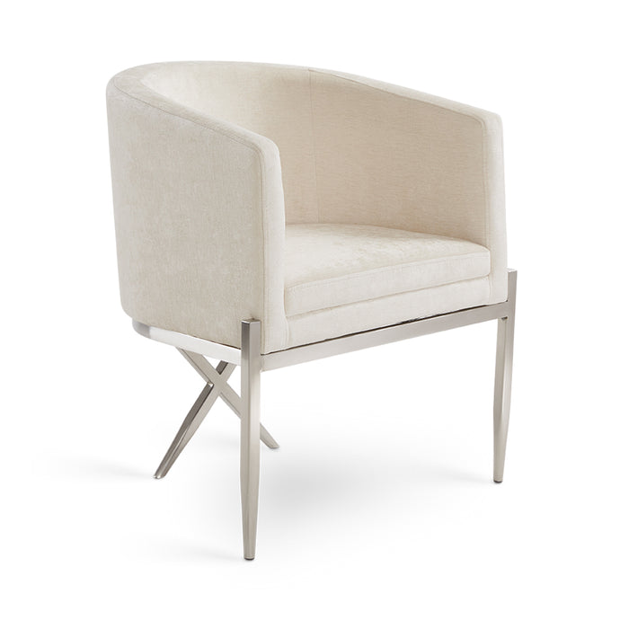Anton Accent Chair: Ivory Fabric - Furniture Depot