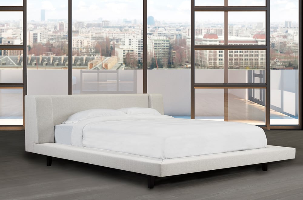 R-176 Platform Bed - Off White - Furniture Depot (4845883850854)