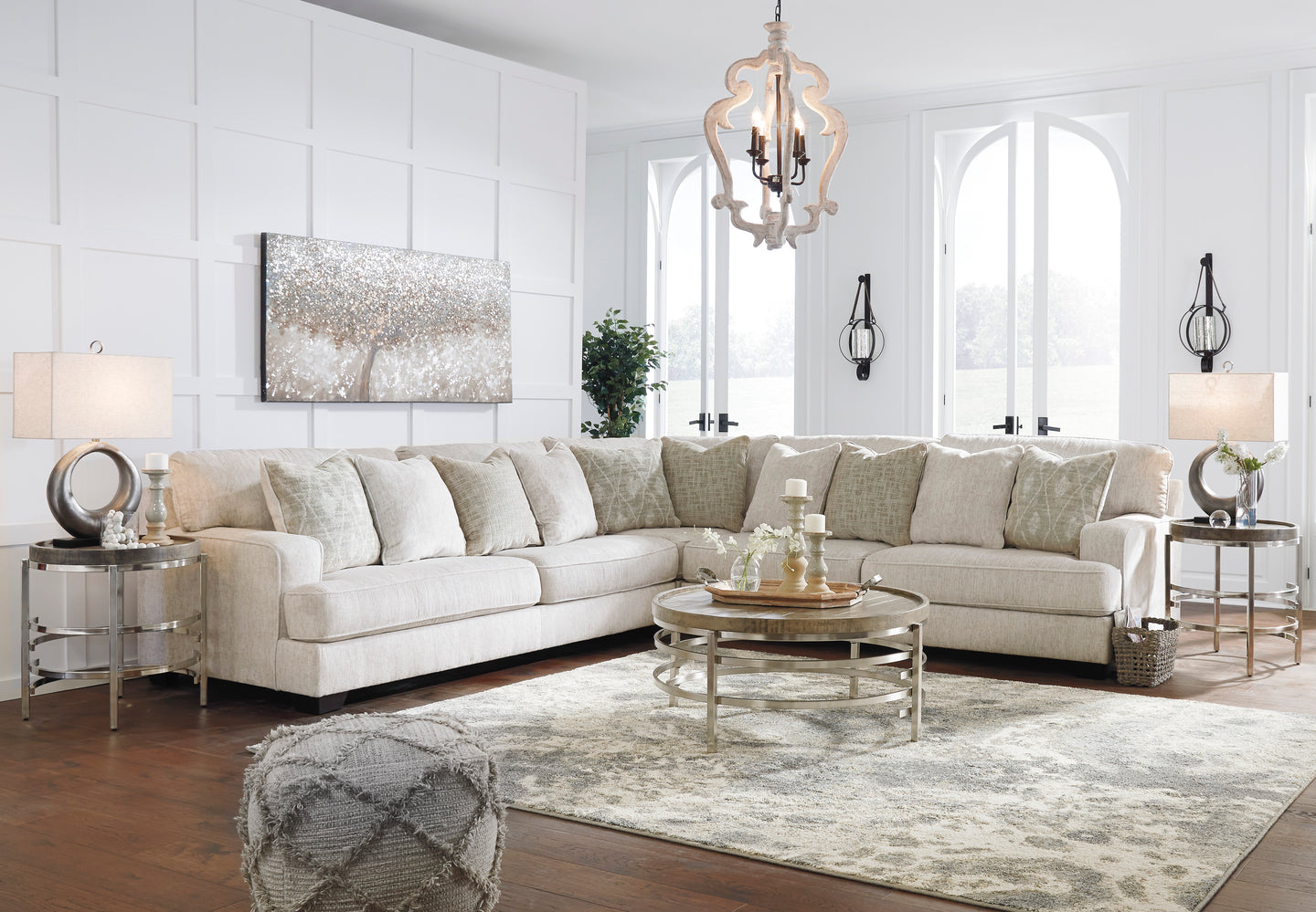 Rawcliffe 3 Piece Sectional - Parchment / Symmetrical - Furniture Depot