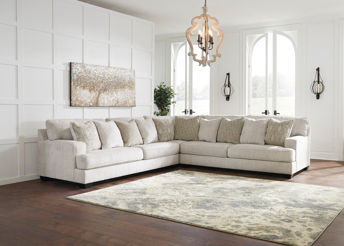 Rawcliffe 3 Piece Sectional - Parchment / Symmetrical - Furniture Depot