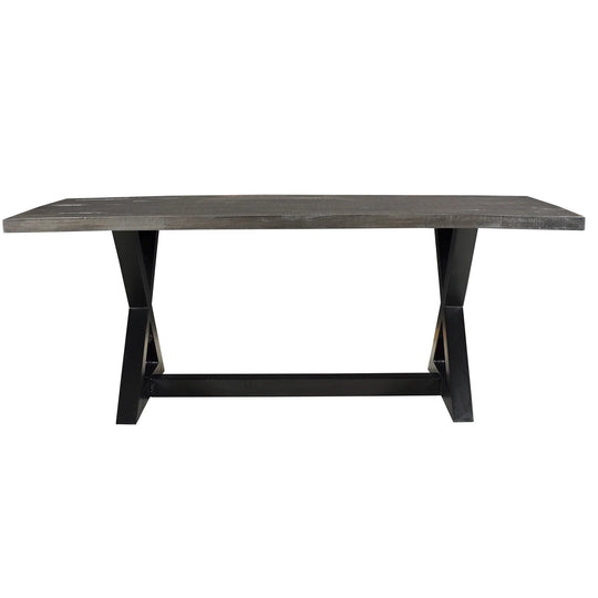 Zax Rectangular Dining Table in Distressed Grey - Furniture Depot