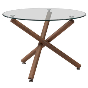ROCCA-DINING TABLE, 40"dia-WALNUT - Furniture Depot