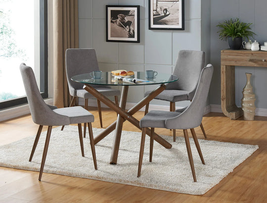 ROCCA-DINING TABLE, 40"dia-WALNUT - Furniture Depot