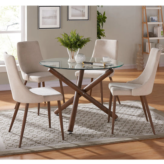 ROCCA-DINING TABLE, 40"dia-WALNUT - Furniture Depot