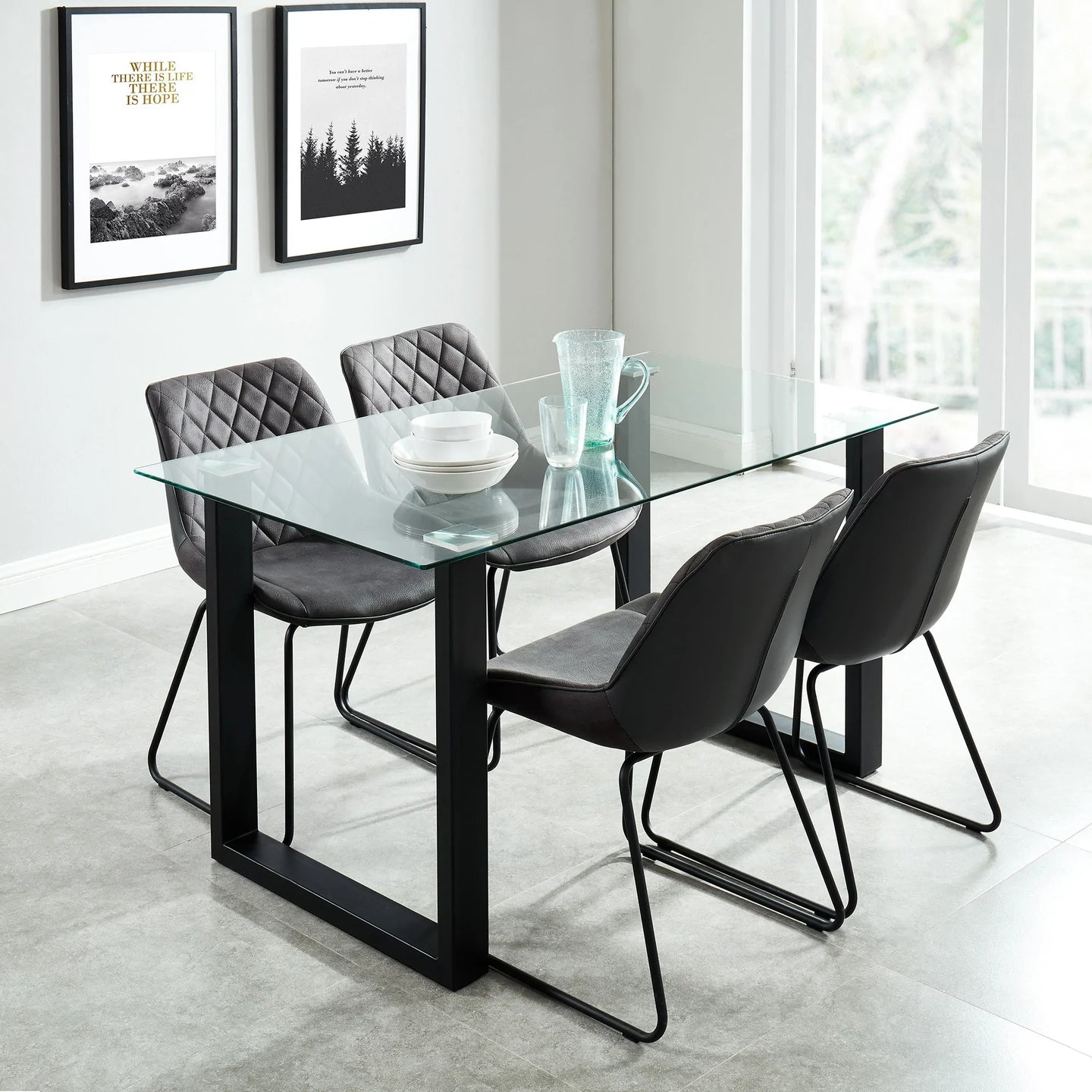 Franco Rectangular Dining Table in Black - Furniture Depot