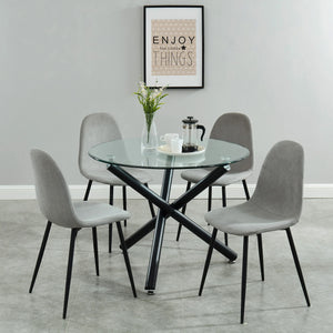 Suzette Round Dining Table in Black - Furniture Depot
