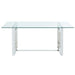 Eros Rectangular Dining Table in Silver - Furniture Depot