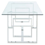 Eros Rectangular Dining Table in Silver - Furniture Depot