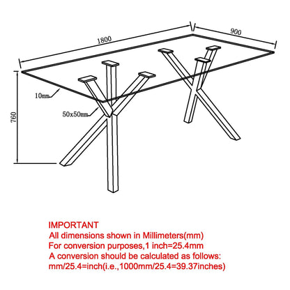 Stark Rectangular Dining Table in Black - Furniture Depot