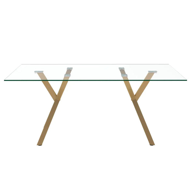Stark Dining Table in Gold - Furniture Depot