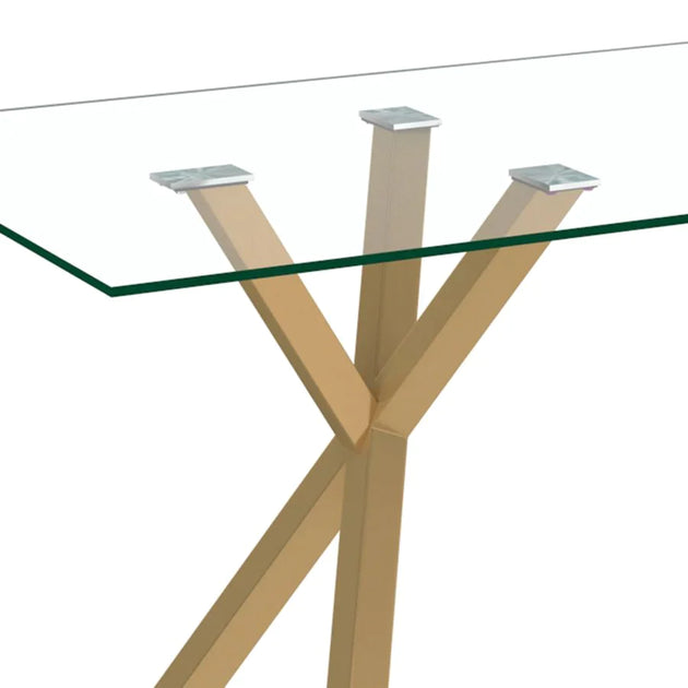 Stark Dining Table in Gold - Furniture Depot
