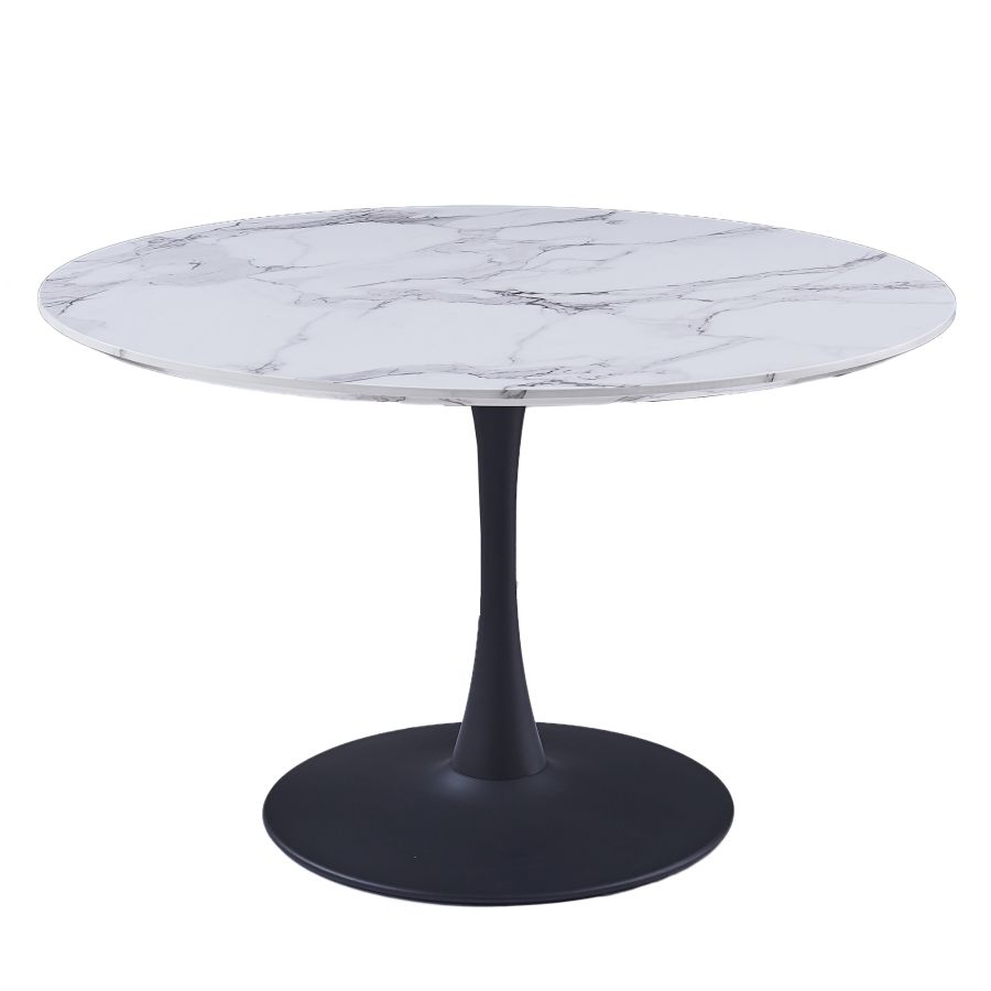 48 white deals round dining table