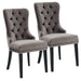 Rizzo Side Chair, set of 2 in Grey Velvet - Furniture Depot