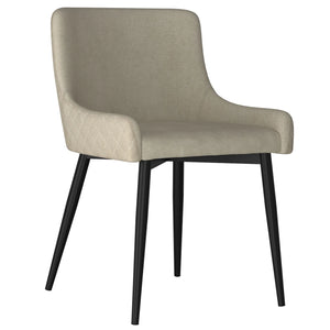 BIANCA-SIDE CHAIR-BEIGE/BLACK LEG (SET OF 2) - Furniture Depot