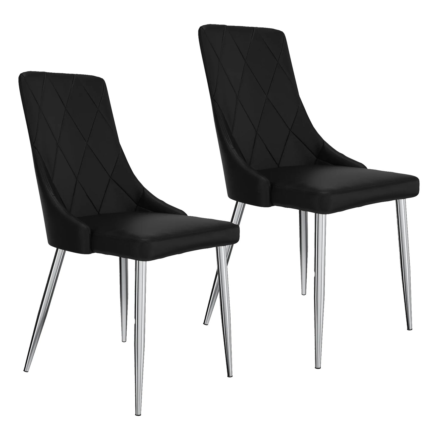 Devo Side Chair, set of 2 in Black - Furniture Depot