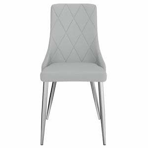 Devo Side Chair, set of 2 in Light Grey - Furniture Depot