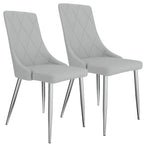 Devo Side Chair, set of 2 in Light Grey - Furniture Depot
