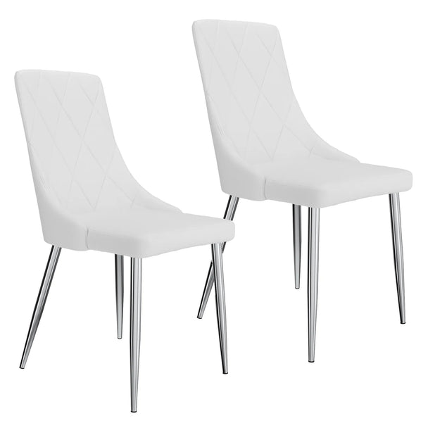 Devo Side Chair, set of 2 in White - Furniture Depot