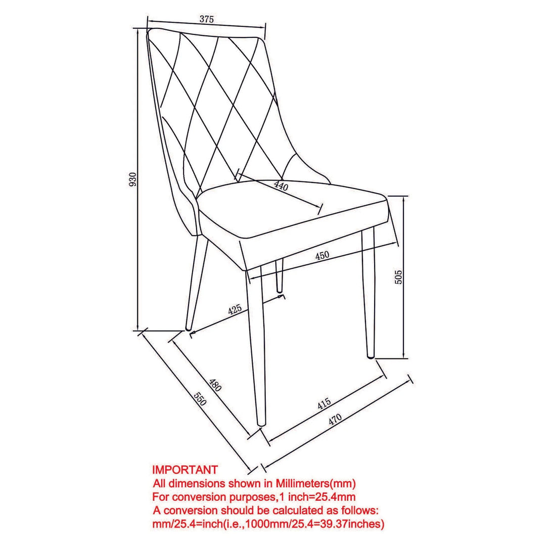 Devo Side Chair, set of 2 in White - Furniture Depot