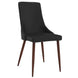 Cora Side Chair, set of 2 in Black Faux Leather - Furniture Depot