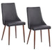 Cora Side Chair, set of 2 in Black Faux Leather - Furniture Depot