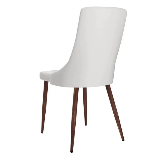 Cora Side Chair, set of 2 in White Faux Leather - Furniture Depot