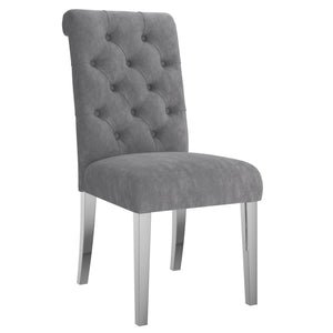 Chloe Side Chair, set of 2 in Grey - Furniture Depot