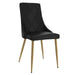 Antoine Side Chair, Set of 2, in Black with Aged Aged Gold Legs - Furniture Depot