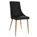 Antoine Side Chair, Set of 2, in Black with Aged Aged Gold Legs - Furniture Depot