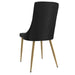 Antoine Side Chair, Set of 2, in Black with Aged Aged Gold Legs - Furniture Depot