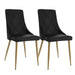 Antoine Side Chair, Set of 2, in Black with Aged Aged Gold Legs - Furniture Depot