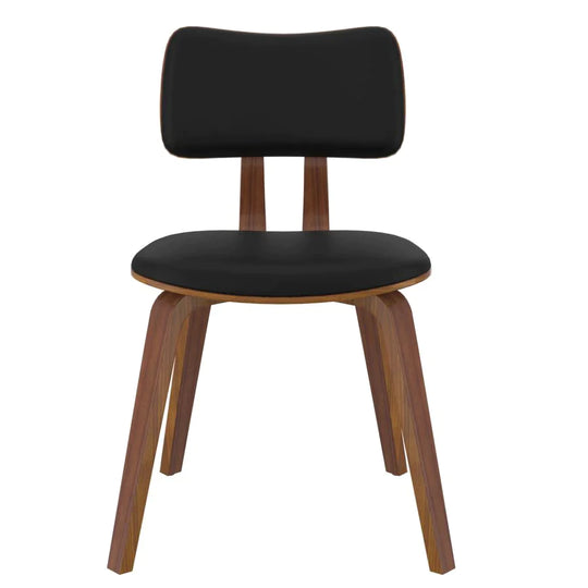 Zuni Side Chair in Black Faux Leather - Furniture Depot