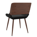 Hudson Side Chair in Black Faux Leather - Furniture Depot