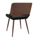 Hudson Side Chair in Black Faux Leather - Furniture Depot