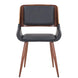 Hudson Side Chair in Black Faux Leather - Furniture Depot