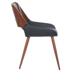 Hudson Side Chair in Black Faux Leather - Furniture Depot