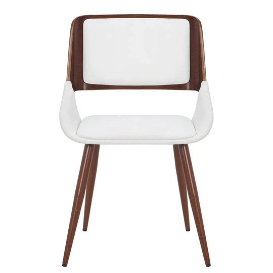 Hudson Side Chair in White Faux Leather - Furniture Depot