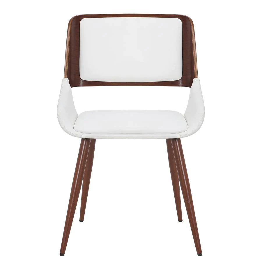 Hudson Side Chair in White Faux Leather - Furniture Depot