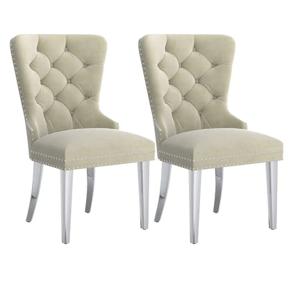Hollis Side Chair, Set of 2, in Ivory - Furniture Depot
