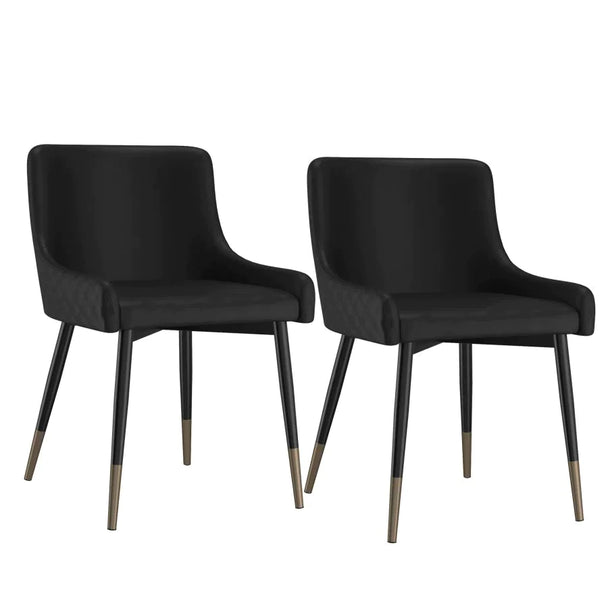 Xander Side Chair, Set of 2, in Black - Furniture Depot