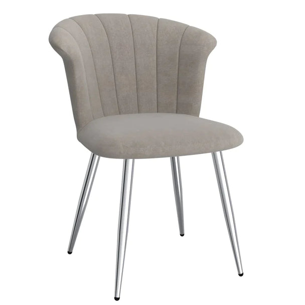 Orchid Side Chair, set of 2, in Grey with Chrome - Furniture Depot